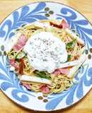 ベーコンと山芋の和風パスタとろろ仕立て
