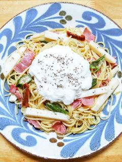 ベーコンと山芋の和風パスタとろろ仕立て-レシピのメイン写真