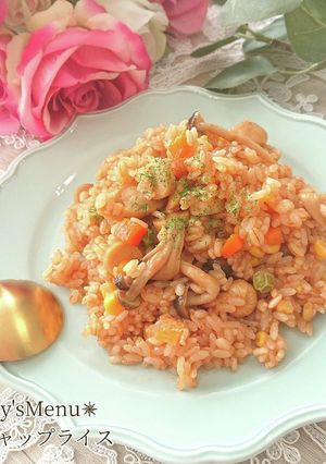 ✵圧力鍋✰炊飯器✵簡単ケチャップライス✵-レシピのメイン写真