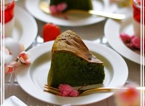 桜と濃い抹茶のガトーショコラ-レシピのメイン写真