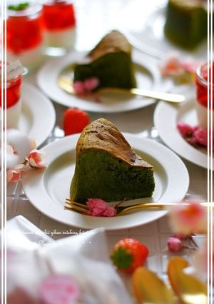 桜と濃い抹茶のガトーショコラ-レシピのメイン写真