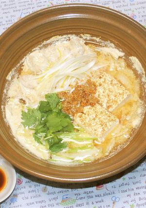 【ひとり鍋】辛味噌醤と豚肉の豆乳担々土鍋-レシピのメイン写真