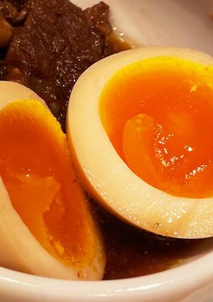 煮卵 焼きネギ入漬けだれ-レシピのメイン写真