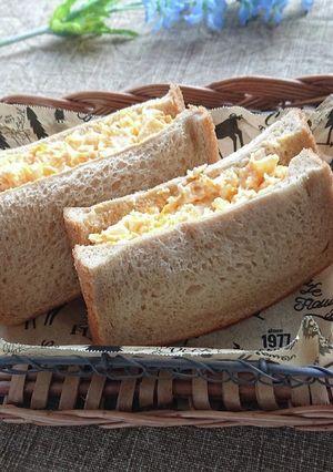 フライパンで時短卵サンド（低糖質食パン）-レシピのメイン写真