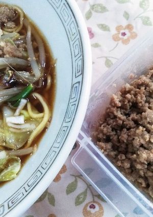 139　電子レンジで　挽き肉のそぼろ　-レシピのメイン写真