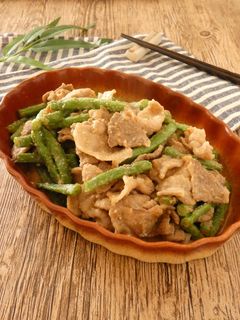 豚バラといんげんの味噌ごま炒め-レシピのメイン写真