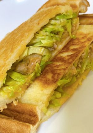 炊飯器プルドポークでホットサンド-レシピのメイン写真
