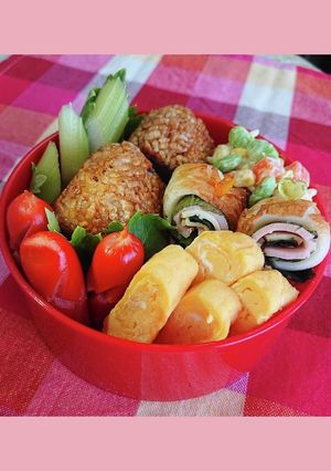 焼おにぎり弁当-レシピのメイン写真