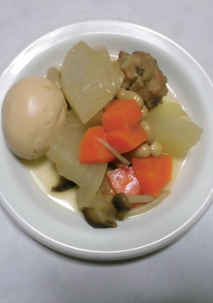 大根とひとくち五目のれんこんもち等の煮物-レシピのメイン写真