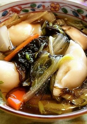 もずくと野菜たっぷり水餃子スープ-レシピのメイン写真