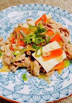 【疲労回復！】豚肉と豆腐のガーリック炒め-レシピのメイン写真