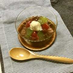 A picture of 介護食　冷やしクリームぜんざい.