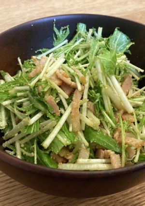 水菜とベーコンのサラダ-レシピのメイン写真