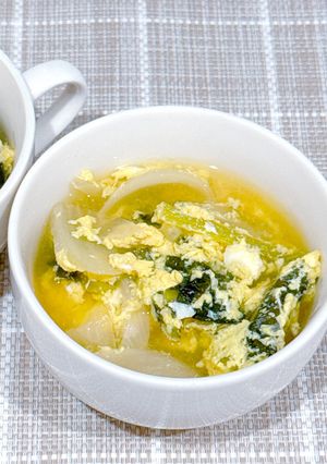 🥬 小松菜と卵のスープ！小松菜が苦手な方に◎-レシピのメイン写真