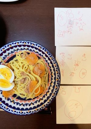 【5歳児考案】キン肉オーオーパスター-レシピのメイン写真