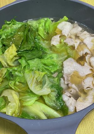 自家製ポン酢でレタスと豚バラの鍋-レシピのメイン写真
