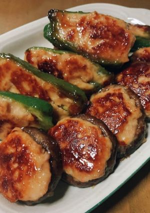 簡単肉詰め*ピーマン しいたけなど-レシピのメイン写真
