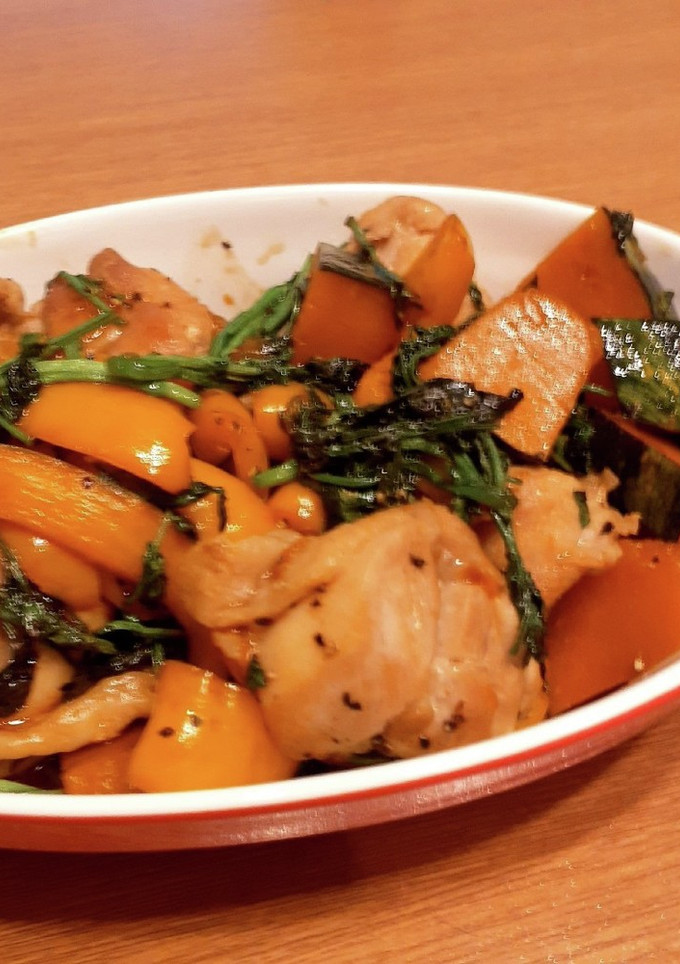 かぼちゃと鶏肉のオイスター炒め-レシピのメイン写真