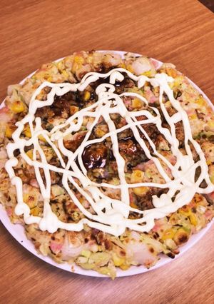 コーンとお餅入り関西風お好み焼き-レシピのメイン写真