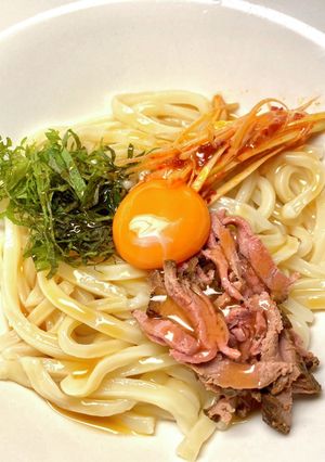 釜玉バターローストビーフうどん-レシピのメイン写真