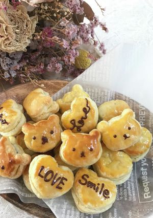 くまちゃんとハートのチョコパイ-レシピのメイン写真