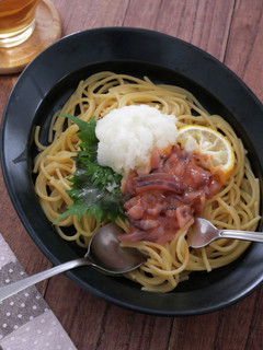 いかの塩辛と大根おろしのスパゲッティー-レシピのメイン写真