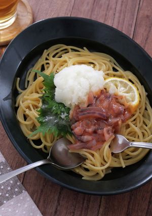 いかの塩辛と大根おろしのスパゲッティー-レシピのメイン写真
