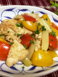 胸肉とセロリのさっぱりポン酢炒め♪-レシピのメイン写真