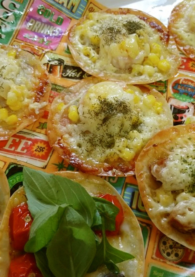 ♡家族で楽しい餃子の皮のピザ♡-レシピのメイン写真