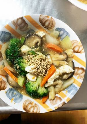 レンジ肉無豆腐すき焼き風肉豆腐味野菜炒め-レシピのメイン写真