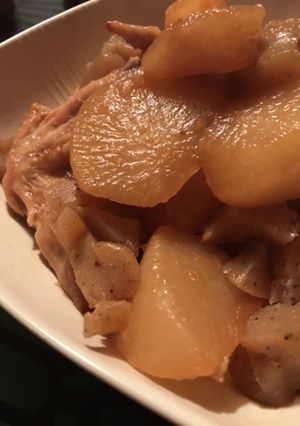 手羽先大根と田舎こんにゃくの煮物-レシピのメイン写真
