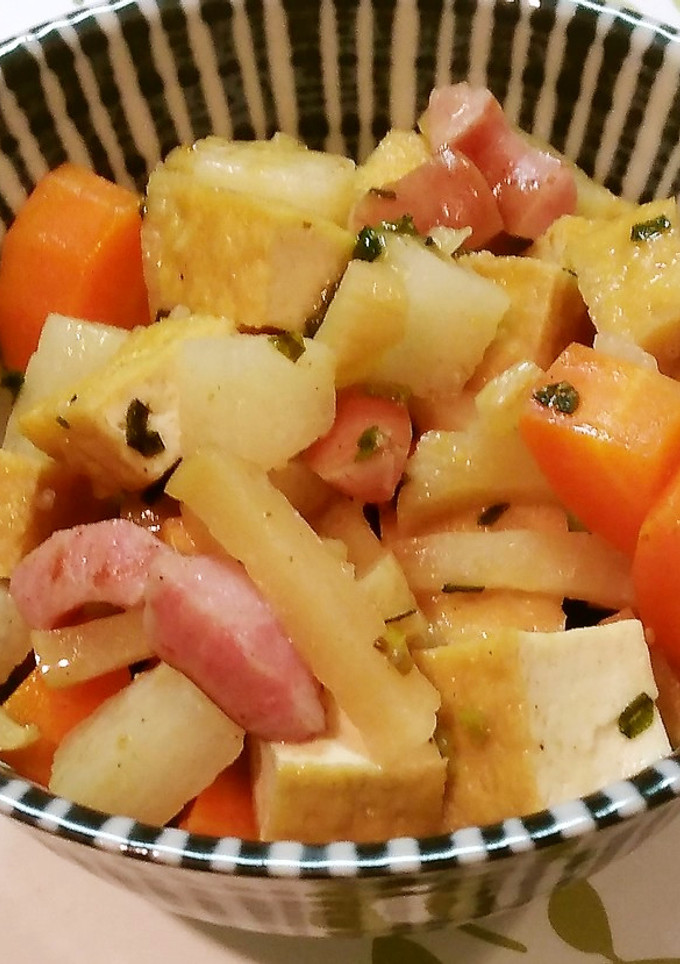 厚揚げと沢庵の炒め煮-レシピのメイン写真