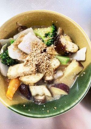 根菜茄子肉無にんにくポトフ味温野菜サラダ-レシピのメイン写真