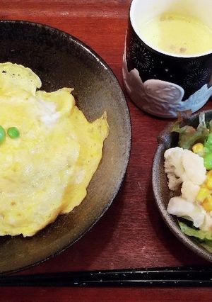 朝ごはん　ポークケチャップオムライス-レシピのメイン写真