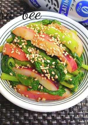 めちゃウマ♪菜の花とイカの辛子酢味噌和え-レシピのメイン写真