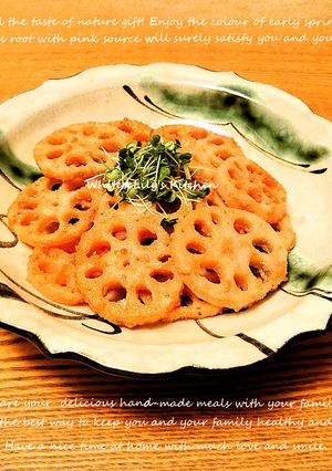 食卓に春♥️ピンクのシャキシャキ蓮根炒め-レシピのメイン写真