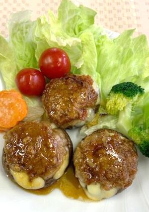 しいたけチーズハンバーグ-レシピのメイン写真