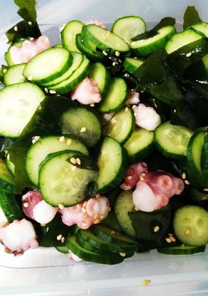 簡単に♪きゅうりわかめタコの酢の物-レシピのメイン写真