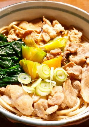 肉南蛮蕎麦　チヂミほうれん草　発酵玉葱-レシピのメイン写真