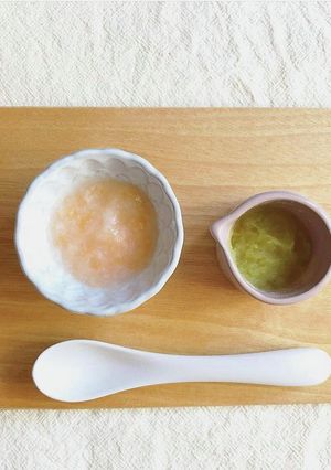 【離乳食】にんじんのお粥と蒸しさつまいも-レシピのメイン写真