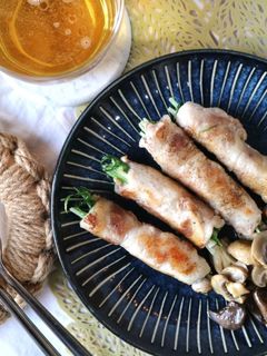 水菜の豚肉巻き♪たっぷりキノコ添え-レシピのメイン写真