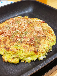 山芋なし!もちふわモリンガ入りお好み焼き-レシピのメイン写真