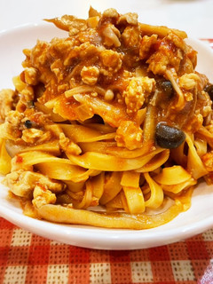 ゴロゴロ鶏胸肉とたっぷりきのこのパスタ-レシピのメイン写真