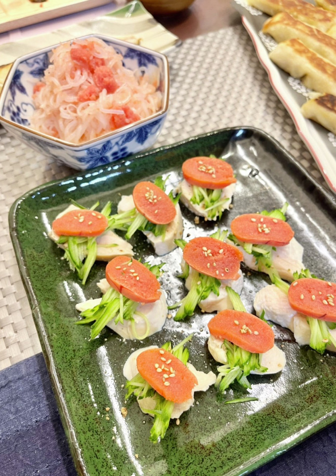 鶏ささみと炙りたらこのカナッペ仕立て-レシピのメイン写真