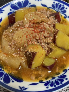 さつま芋とかぶのピリ辛そぼろ煮-レシピのメイン写真