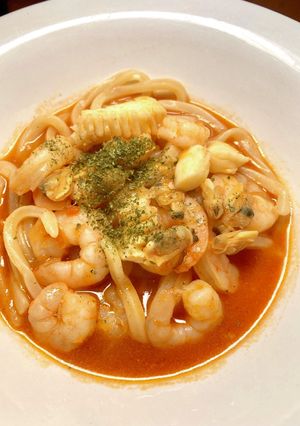 シーフードMIXで、ペスカトーレうどん-レシピのメイン写真