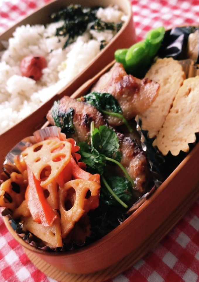 お弁当★三つ葉と塩麹豚トロのコク旨炒め-レシピのメイン写真