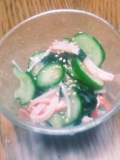 胡瓜とワカメとカニかまの酢の物-レシピのメイン写真