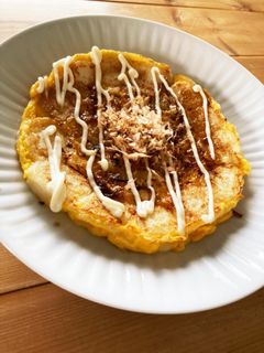 お餅の消費に!お餅と卵でお好み焼き風-レシピのメイン写真