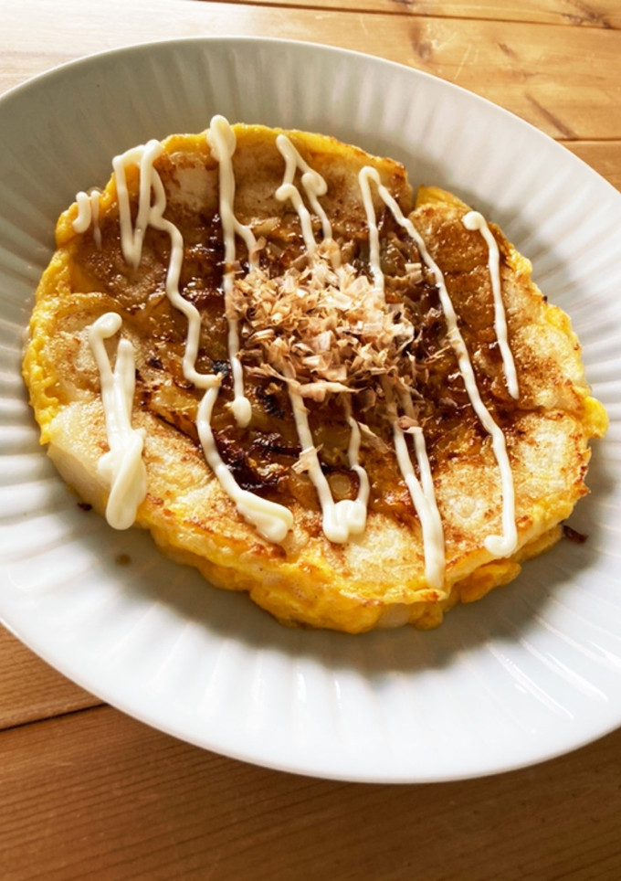 お餅の消費に！お餅と卵でお好み焼き風-レシピのメイン写真